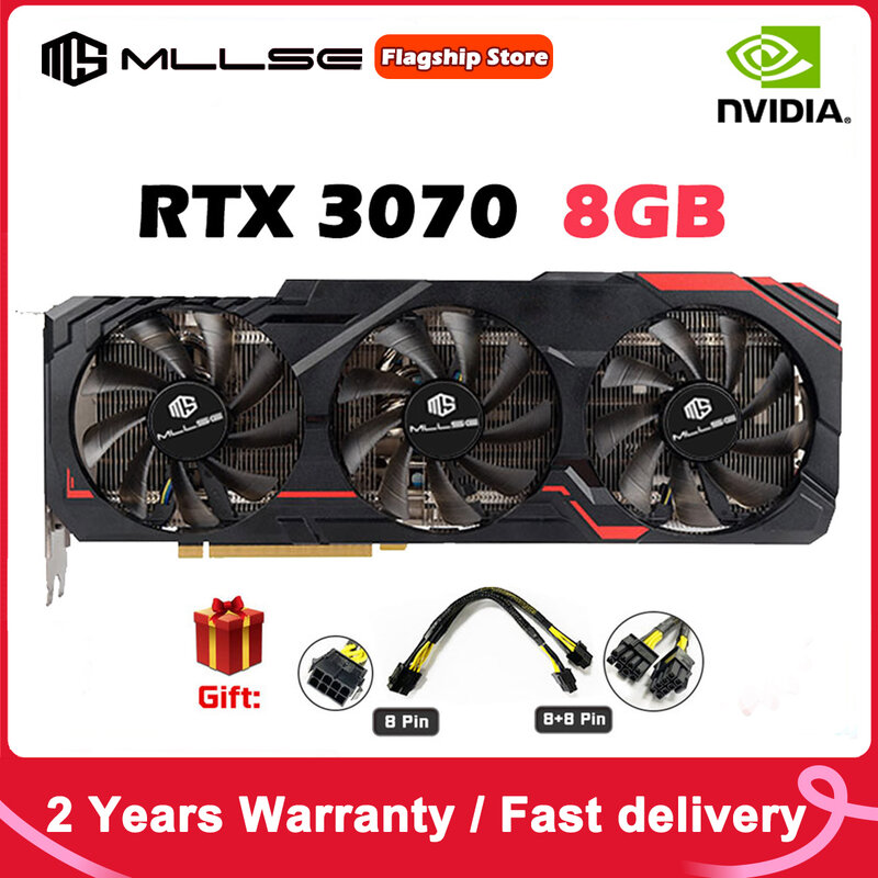MLLSE กราฟิกการ์ด RTX 3070 8GB X-เกม NVIDIA GPU GDDR6 256bit HDMI * 1 DP * 3 PCI Express 4Express 4.0X16 Rtx 3070 8Gb