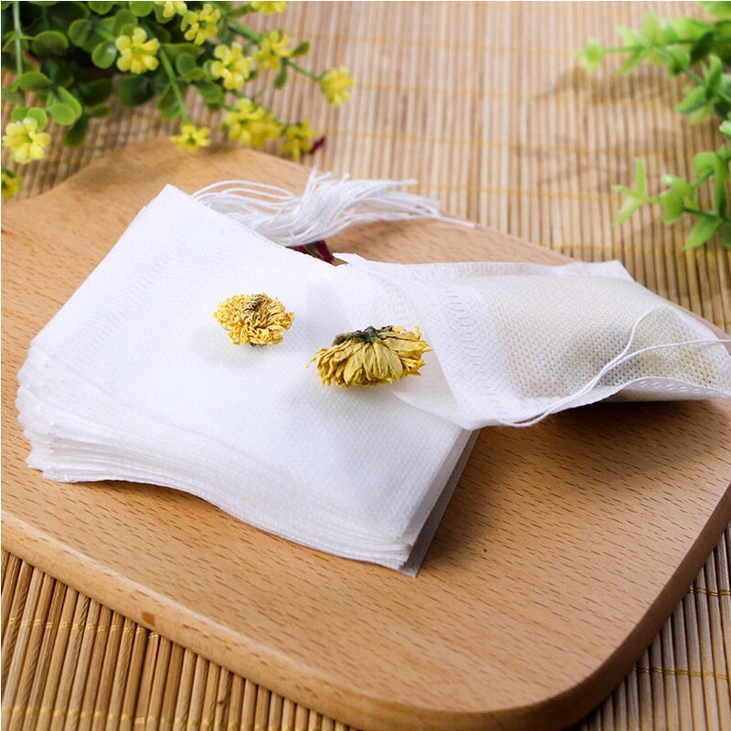 400/200Pcs Disposable Tea Bags Filter Bags Non-woven Fabric Tea Filter Bags with String Heal Seal Food Grade Filters Teabags