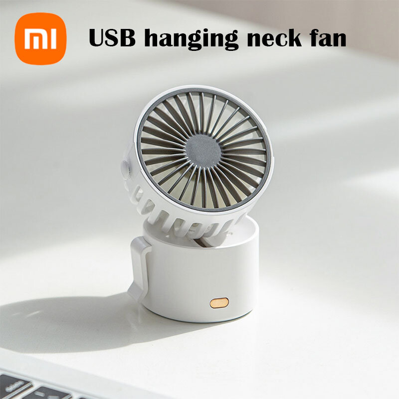 Xiaomi przenośny wiszący szyi Mini wentylator USB akumulator cichy podróży ręczny wentylator powietrza dla Office Home Room wentylatory stołowe