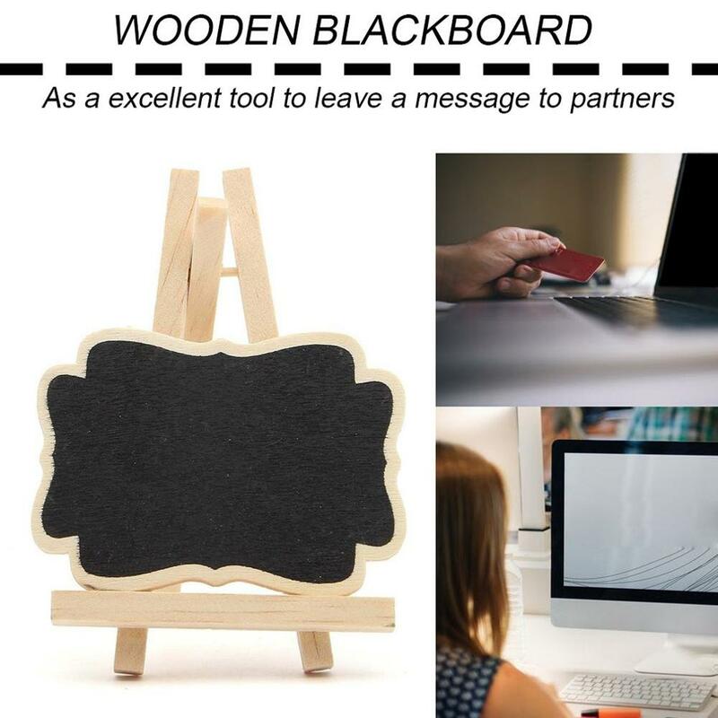 10 PCS/Set Mini Wooden Blackboard Universal Message Board Chalkboard Portable Wedding Party Decor Decorative Parts