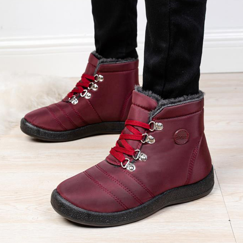 Śnieg buty damskie nowe buty damskie sznurowane buty damskie Plus rozmiar botki platforma Casual miękkie buty zimowe Botas Mujer