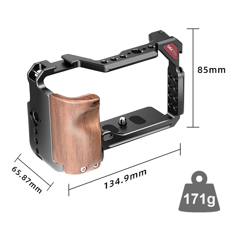 UURig Metal Camera Cage For Sony A6000 A6100 A6300 A6400 A6500 RIG Arca Swiss Cold Shoe Arri Locating Hole Mount Mic Fill Light