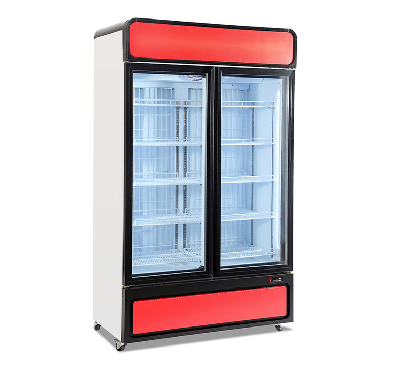 Exibição comercial refrigerador supermercado equipamentos de refrigeração porta de vidro vertical geladeira