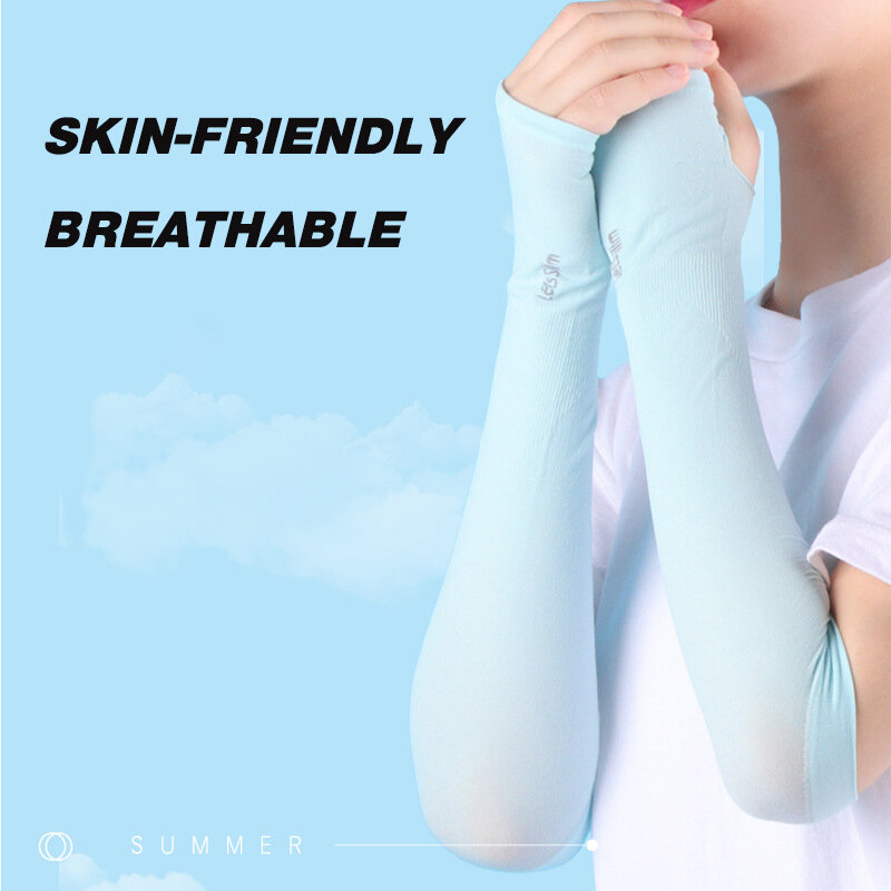 Guanti estivi moda donna manica di seta ghiaccio protezione solare polsino Uv protezione solare maniche braccio donna accessori esterni