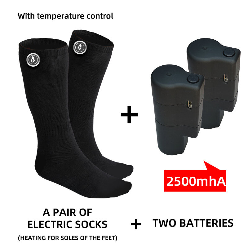 Носки унисекс с электрическим подогревом, теплые носки, теплые носки для обуви, носки с USB-зарядкой и аккумулятором, зимние носки для активно...