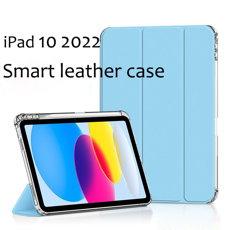 Casing Tablet untuk iPad 10 2022 10.9 Inci Sampul dengan Tempat Pensil Cangkang Belakang Silikon Bening untuk iPad Generasi Kesepuluh Casing 2022