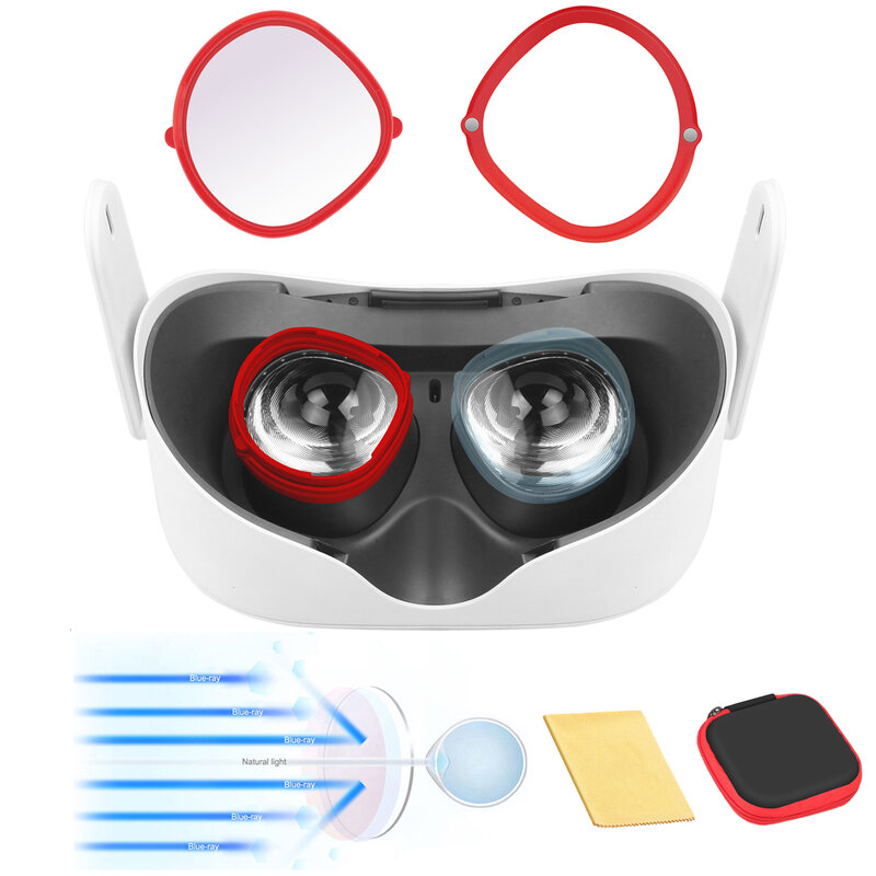 Coculus Quest 2用のスクラッチスクリーンレンズ付き近視レンズ,傷防止,ヘッドフォン用の保護メガネ (残りわずか1個)