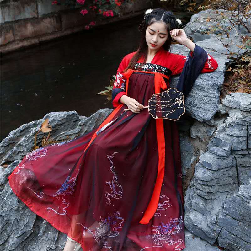 Hanfu Vrouwelijke Fee Elegante Oude Studenten Verbeteren Chinese Stijl Elements Martial Arts Style Kostuum Stage Performance Kostuums