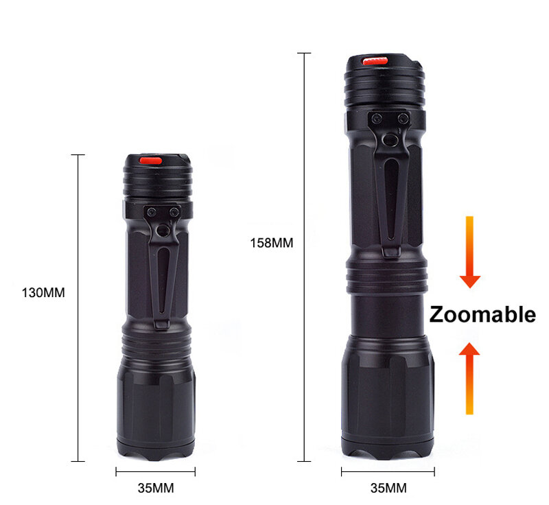 4w1 Tactical Zoomable LED latarka czerwona/zielona/niebieska/biała lekka latarka Outdoor FLight wodoodporna z ładowarką 18650