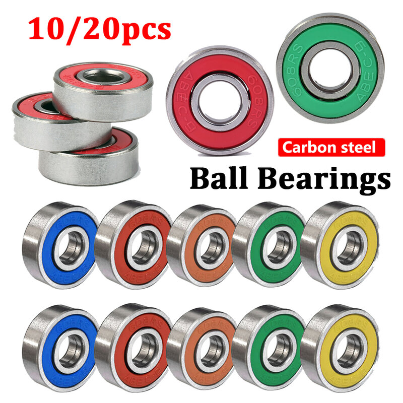 10/20Pcs Kogellagers 608RS ABEC-9 8X22X7Mm Carbon Staal Miniatuur Lager Skateboard Scooter diepe Groef Roller Skate Lager