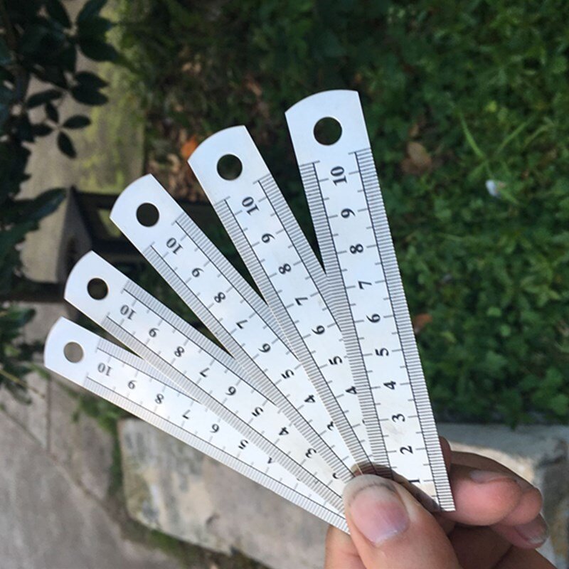 Stainless Steel Metal 10cm Straight Ruler Double-Sided Scale Artist Measuring Tool Student Study Stationery Office School Supply
