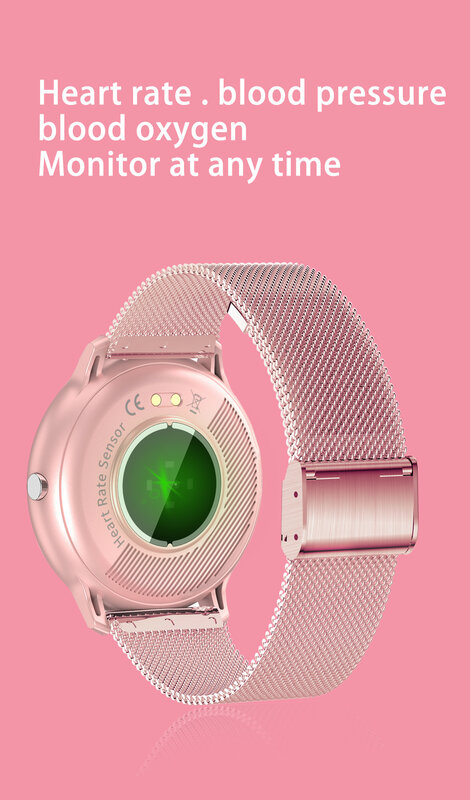 Reloj inteligente deportivo para mujer, dispositivo resistente al agua con control del ritmo cardíaco y de la presión sanguínea, con pantalla táctil, nuevo