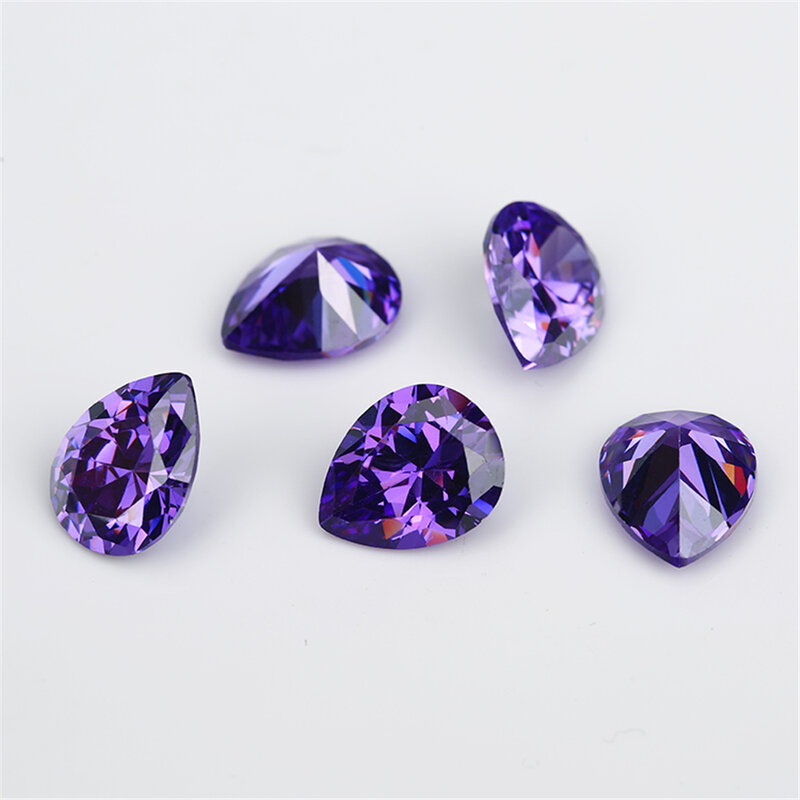 Size 2x3mm-13x18mm AAAAA Pear CZ Stone Various Color Cubic Zirconia Stone Loose Synthetic Gems For Jewelry 2022
