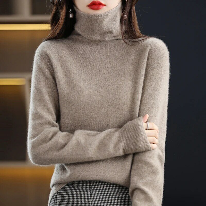 女性のための非常にトレンディなニットセーター,厚いニットセーター,十分な,秋と冬,100%