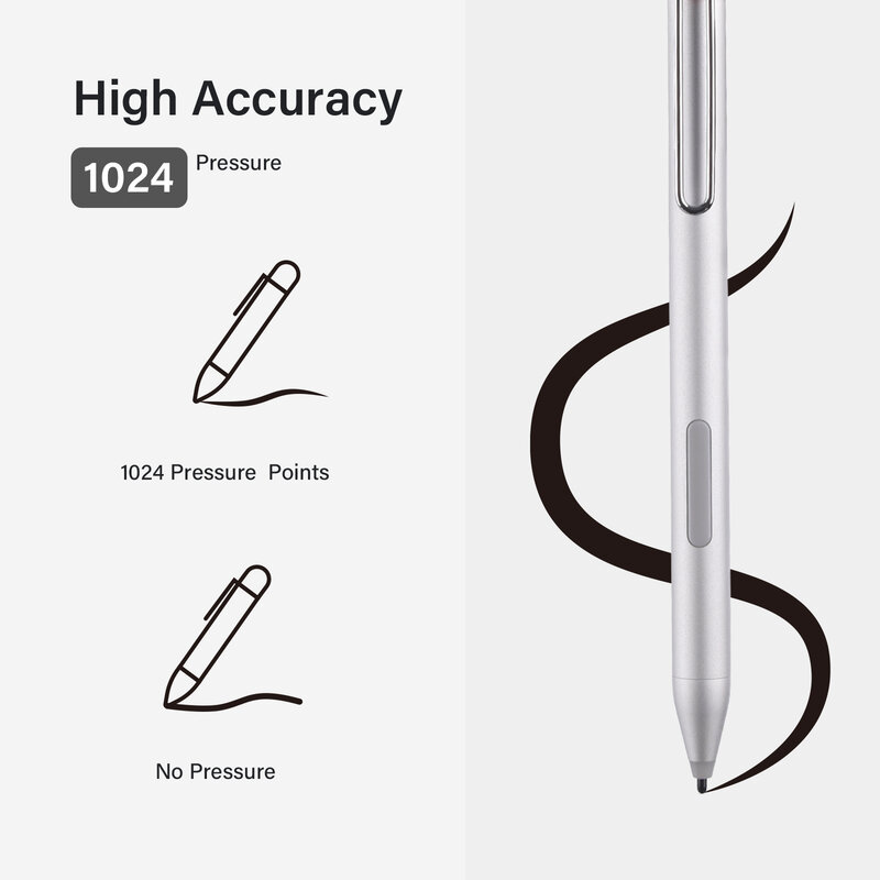 Caneta stylus recarga para microsoft surface pro3 4 5 6 7 lápis capacitivo com rejeição de palma 4096 pressão sensível para hp asus