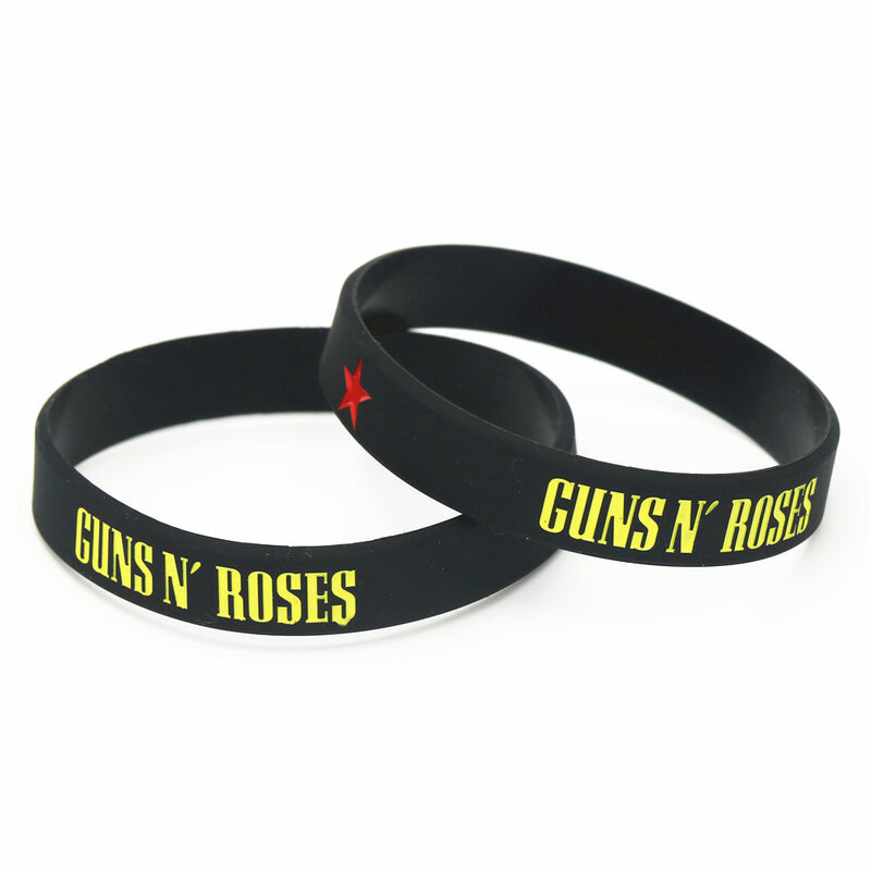 1pc novo guns'n rosas pulseiras de silicone bandas de música rock g nr r pulseiras de silicone * pulseiras fãs de música presentes amantes sh192