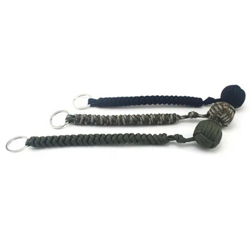 Umbrella Rope Braided Hanging Buckle Key Chain Personality Pendant Steel Ball Rescue Rope Outdoor Emergency