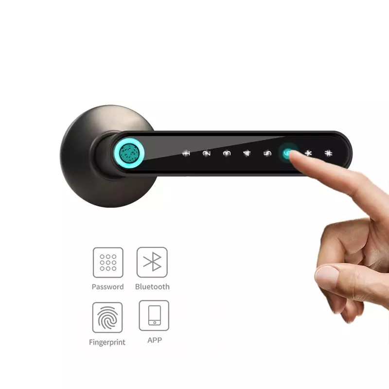 WAFU-cerradura electrónica con huella dactilar para puerta, dispositivo de cierre inteligente con Bluetooth, contraseña, bloqueo por aplicación, sin llave, compatible con iOS/Android, WF-016