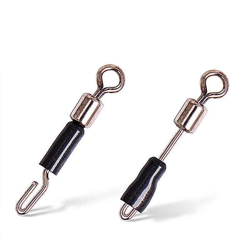 20pcs Bearing Swivel Fishing Hook Fast Connector Solid Rings Rolling Fishing Line Quick Link Carp Fishing Accessories