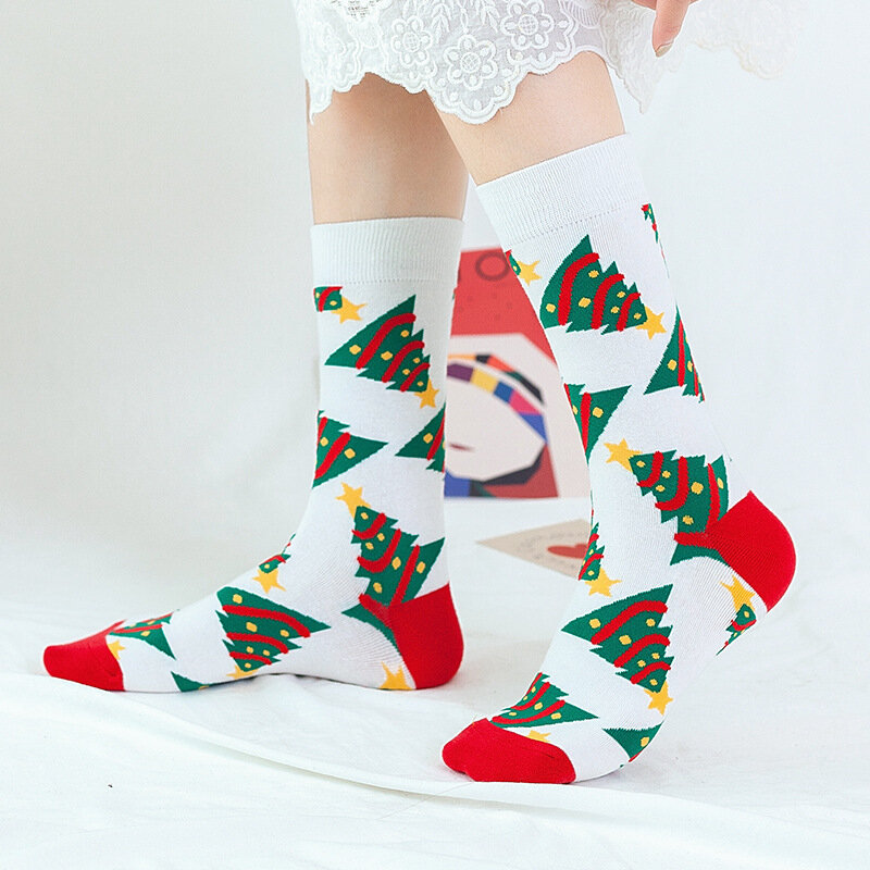 Новинка 2022, рождественские носки, женские осенние модные смешные носки, зимние теплые носки, женские дизайнерские носки