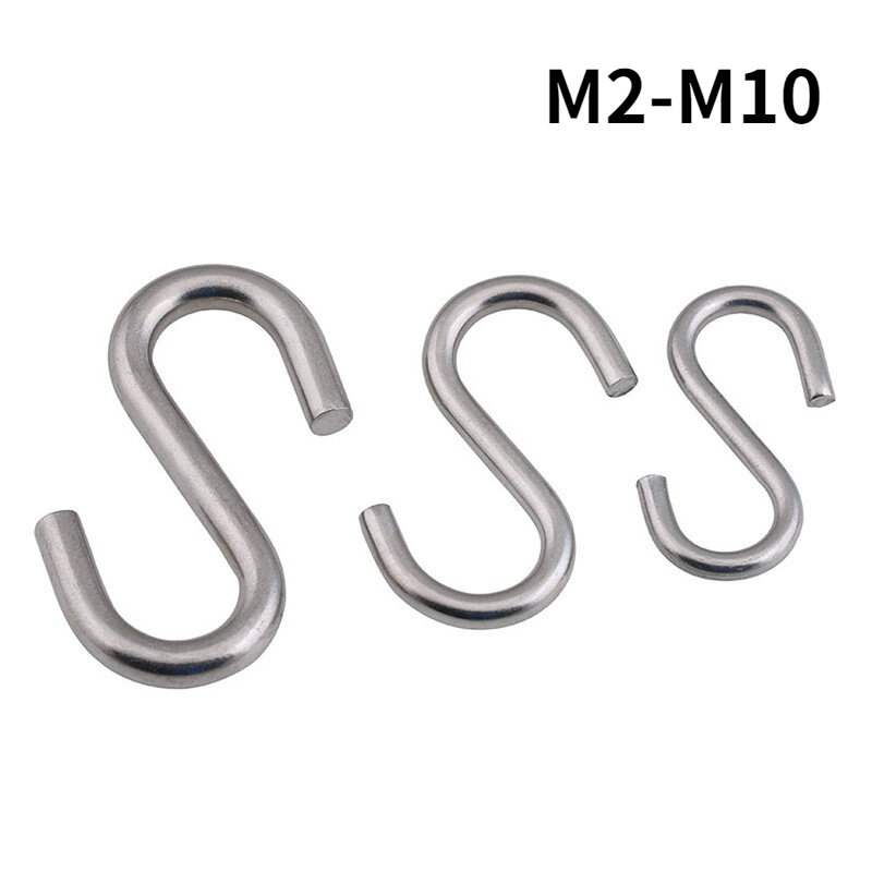 2/1 pçs 304 aço inoxidável multifunções s em forma de ganchos resistente acessório jóias de alta qualidade pendurado ganchos diy metal