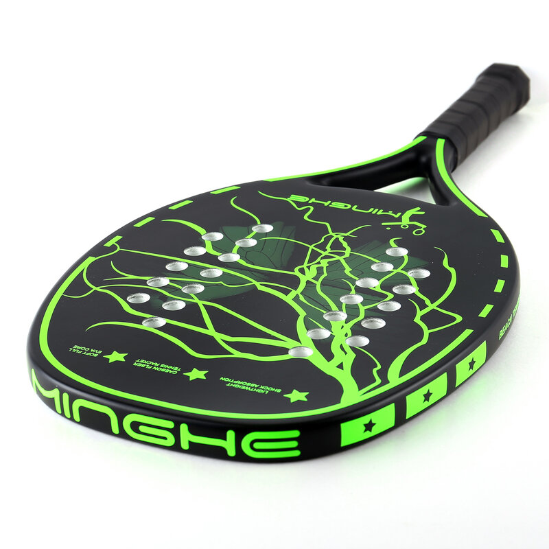 MINGHE-Carbon Fiber Beach Tennis Racket, Núcleo EVA, Cor fosca, Pode ser combinado com tênis