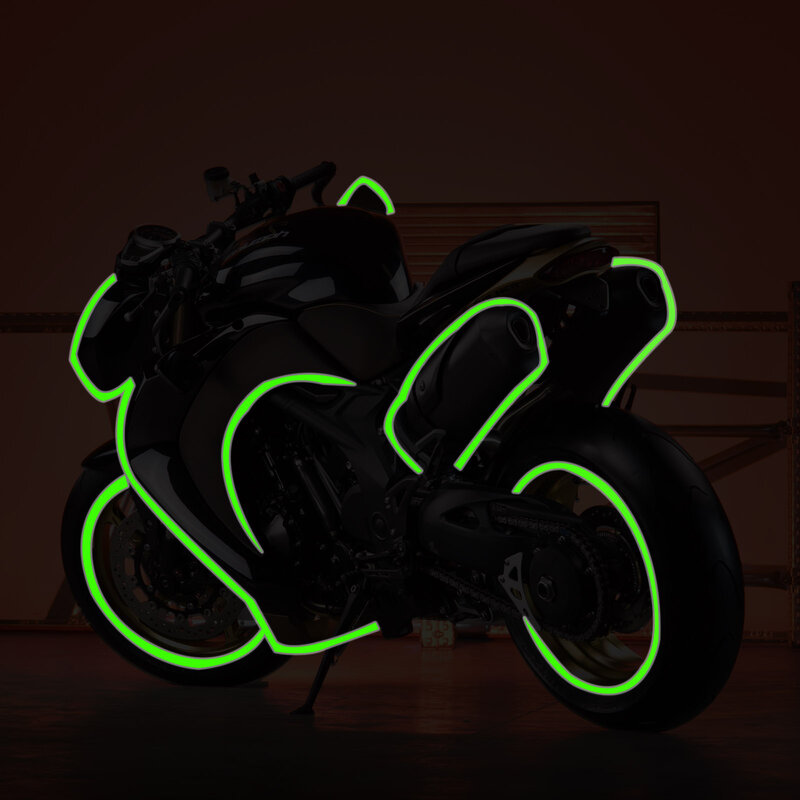 1Cm X 8M Stiker Reflektif Sepeda Pita Reflektif Neon Sepeda MTB Pita Perekat Sepeda Aksesori Stiker Dekorasi Keselamatan