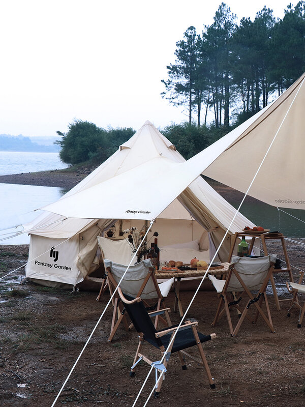 Outdoor camping baumwolle zelt tragbare regendicht und sonnencreme retro yurt verdickt Indische camping zelt im freien produkte