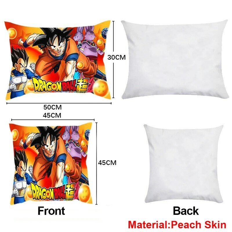 Funda de almohada con estampado de Anime Dragon Ball Z, Son Goku, Super Saiyan, Vegeta, para sala de estar, sofá, coche, decoración