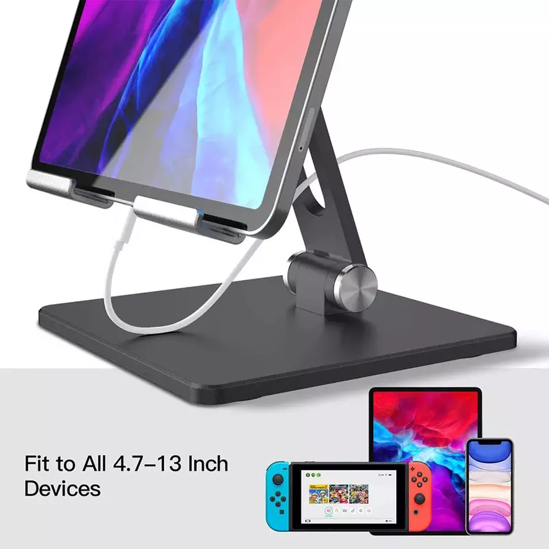 Máy Tính Bảng Để Bàn Có Thể Điều Chỉnh Có Thể Gập Lại Giá Đỡ Dock Sạc Kiêm Giá Đỡ Cho iPad Pro 12.9 11 10.2 Không Khí Mini 2020 Samsung Xiaomi Mi miếng Lót Huawei