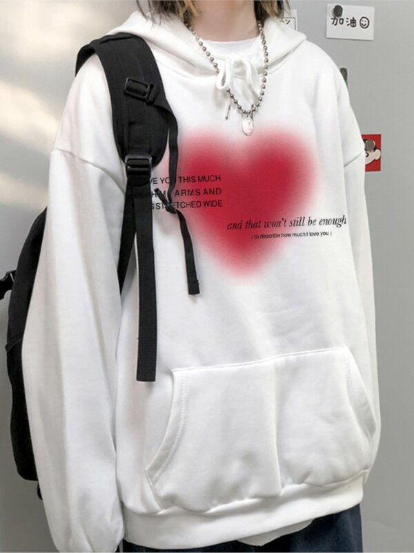 Sweat-shirt à capuche pour femme, vêtement surdimensionné en velours, style décontracté et hip-hop, y2k