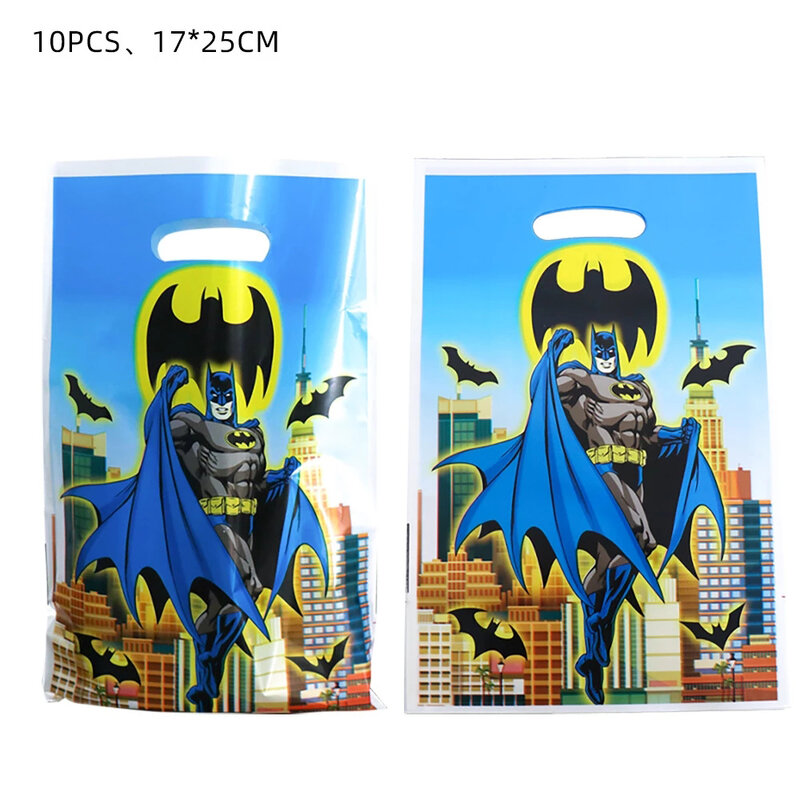 Superhero Batman Tema Dekorasi Pesta Sekali Pakai Peralatan Makan Kertas Piring Balon Baby Shower Anak Laki-laki Perlengkapan Pesta Ulang Tahun