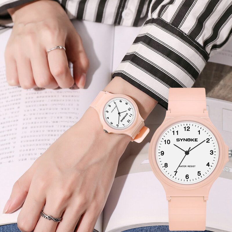 SYNOKE Fashion Watch kobiety egzamin zegarek duża tarcza kwarcowe zegarki na co dzień Relogio Feminino zegarki dla mężczyzn