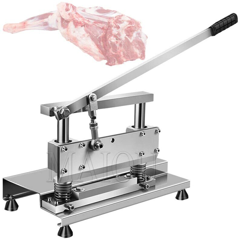 Mesin pemotong tulang Manual, pisau pemotong tulang Manual Stainless Steel pengiris daging Steak domba Chops Guillotine
