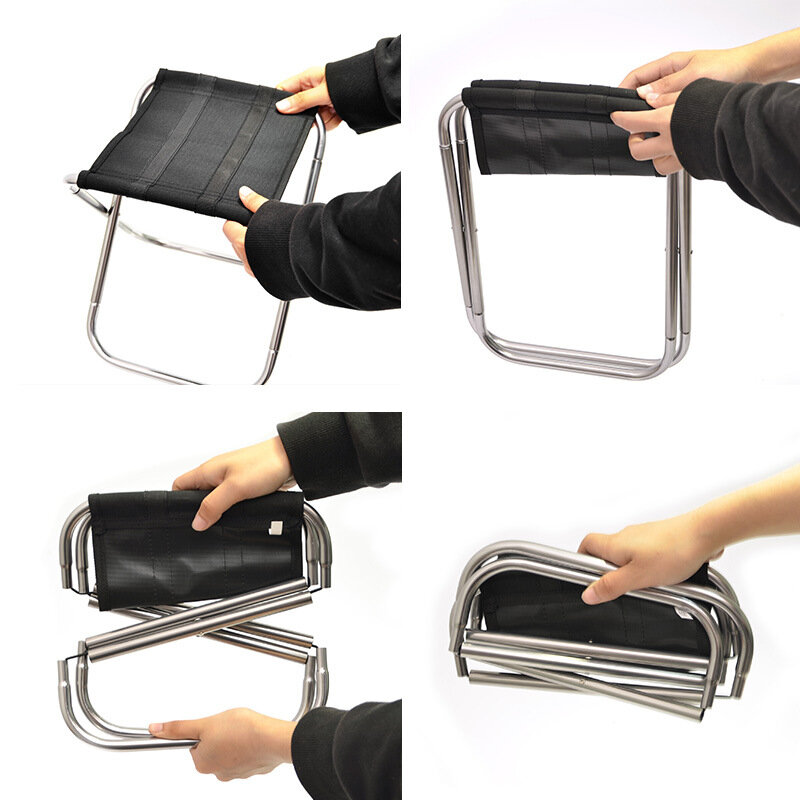 야외 휴대용 알루미늄 합금 접이식 의자, 레저 의자 초경량 알루미늄 합금 캠핑 낚시 마자 기차 의자