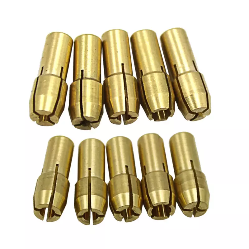 New2022 11 pçs/pçs/set mandris de broca bronze collet bits 0.5-3.2mm 4.8mm haste parafuso porca substituição para dremel ferramenta giratória