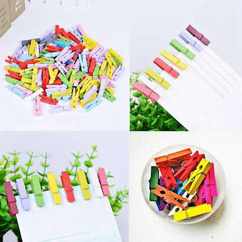 1 Set Push Pins With Wooden Clips Pushpins With Pins Multicolor & 1 Pcs Creative Style Gradient Color Self-Adhesive Memo