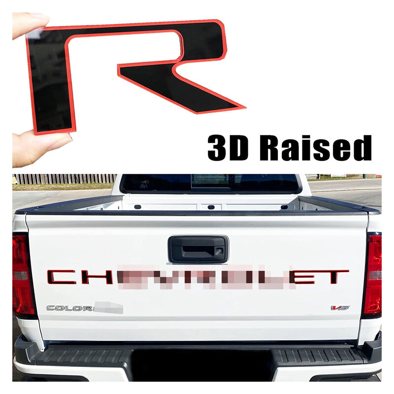 Inserts de lettres ABS adaptés à Chevrolet colorado 2020 2021 2022, décalcomanies adhésives 3D surélevées et fortes, emblèmes de hayon
