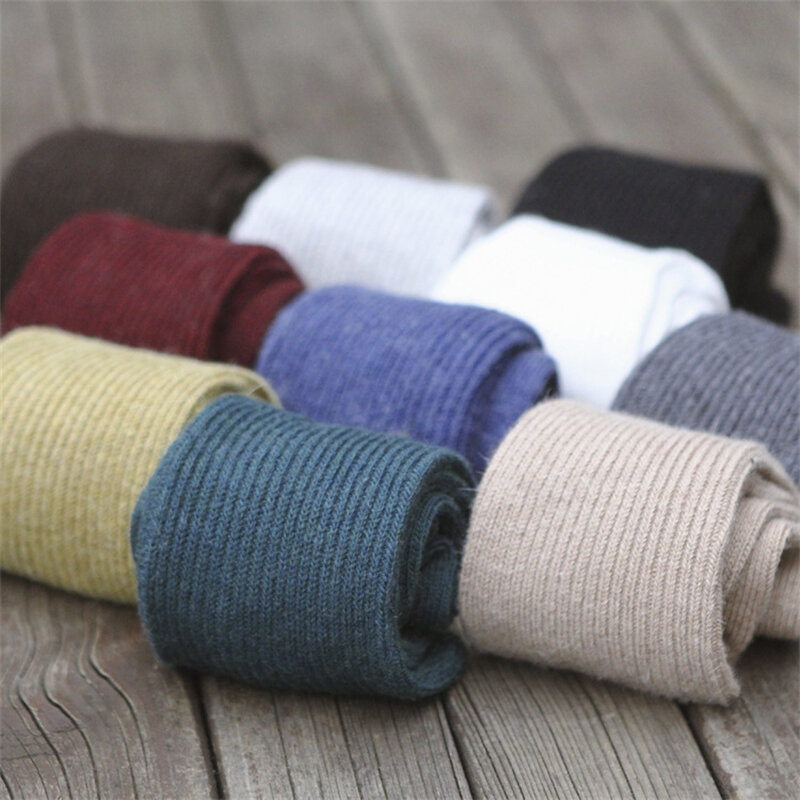 Calcetines de lana para hombre y mujer, medias largas y súper gruesas, cálidas, para invierno y nieve, 1 par
