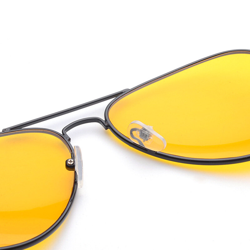 Kacamata Hitam Kuning Bundar Retro Kacamata SSun Penglihatan Malam Klasik untuk Wanita Pria/Pria Aksesori Olahraga Cermin Aloi