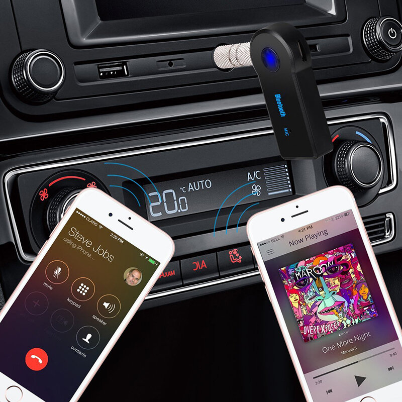 2 1 무선 블루투스 5.0 수신기 어댑터 3.5mm 잭 자동차 오디오 Aux 오디오 MP3 A2dp 헤드폰 핸즈프리