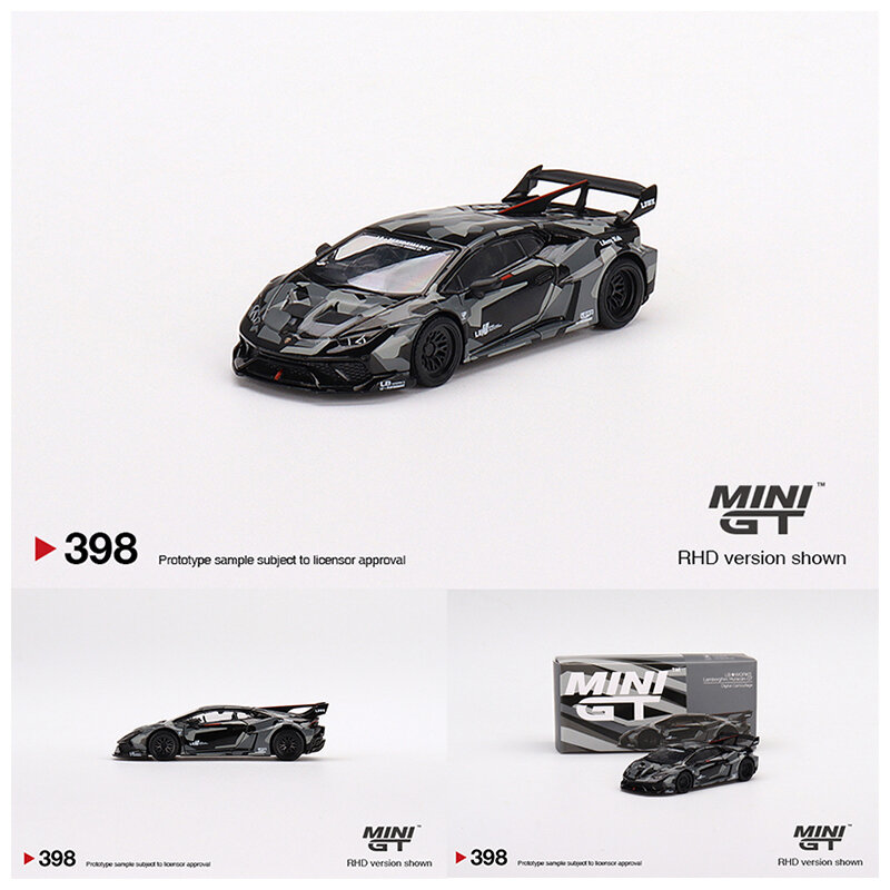 MINI GT 1:64 Huracan Digital Camouflage โลหะผสม Diorama โมเดลรถยนต์ Collection Miniature Carros ของเล่น398สต็อก