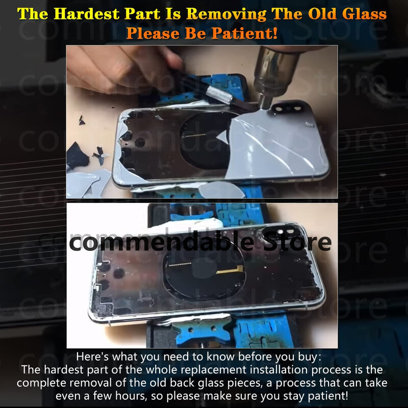 Für iPhone XS Max Zurück Abdeckung Glas Panel Ersatz Teile Mit logo Gehäuse Batterie Abdeckung Große Loch Hinten Glas + 3M Klebeband