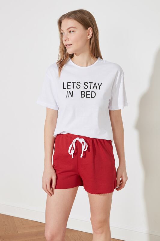 Conjunto de pijama de punto con estampado Trendyol THMSS20PT0163