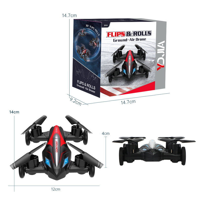 Dual Model Air-Ground Flying Car 2.4 G Remote Control Four Axis Aircraft RC Drone Quadcopter Kids Boys Gifts