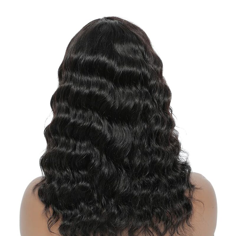 Onda do corpo perucas de cabelo humano com franja brasileiro 18 Polegada máquina completa feita peruca com bang longo natural remy cabelo humano para as mulheres