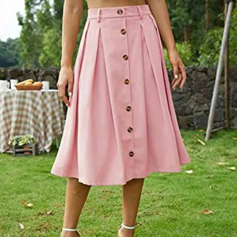 Falda de ocio para mujer, prenda elegante de Color liso, estilo Retro, cómoda, a la moda, primavera y verano, T08, 2023