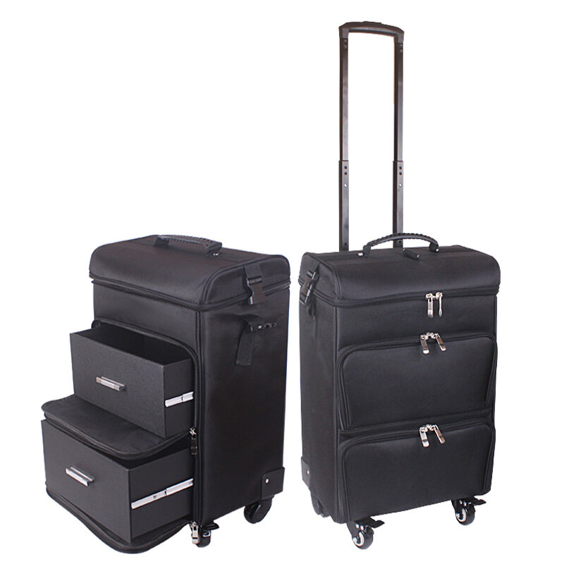 Women Trolley Cosmetic case Rolling Luggage bag on wheels,ladies Nails Makeup Toolbox,Beauty Tattoo Salons Trolley Suitcase