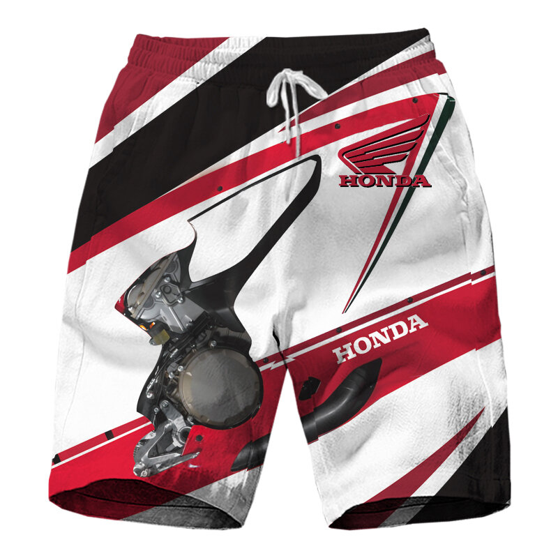 Мужские мотоциклетные шорты Honda с 3d Цифровым принтом, повседневные модные пляжные брюки высокого качества в стиле Харадзюку, одежда в стиле ...