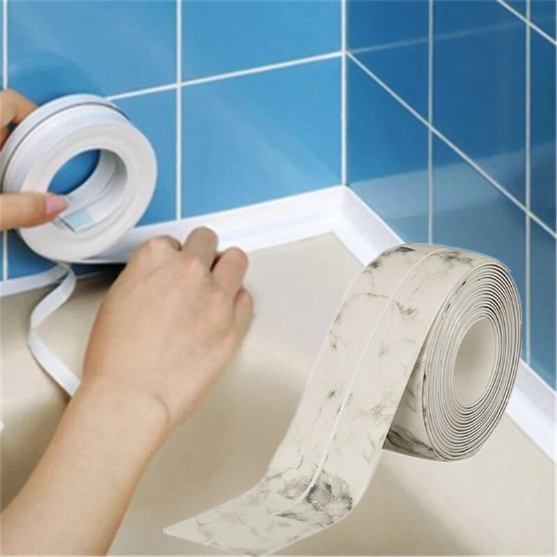 Kitchen Sink Countertop Waterproof Sticker Anti-mold Sealing Strip Tape Wall Bathroom Toilet Gap Self-adhesive Seam Sticker